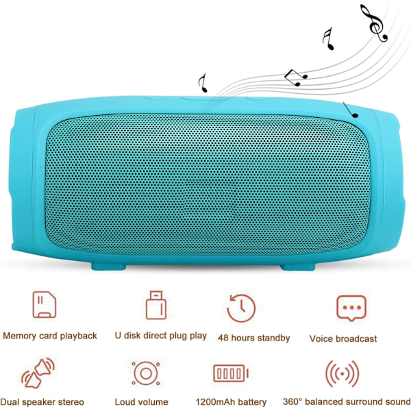Bluetooth-högtalare, portabla stereo HIFI-högtalare, multimediahögtalare med dubbelhorn, stöder U-disk uppspelning, stöder röstsamtal (Grön)