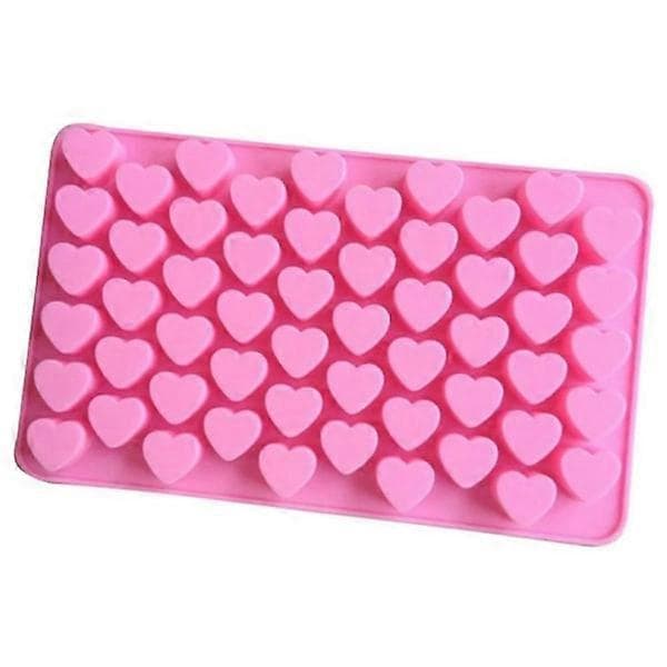 Is/Chokolade/Geleform med 55 hjerter - Isform Pink