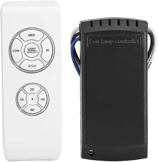 Universal Loftventilator Fjernbetjeningssæt 4 Timere 3 Hastigheder Lampe Timerstyring Trådløs Switch
