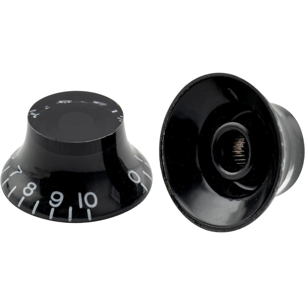 Pro Imperial Inch Size Bell Top Hat Knobs Kompatibel med USA Made Les Paul Style Elektrisk Gitar, Svart (Sett med 4)