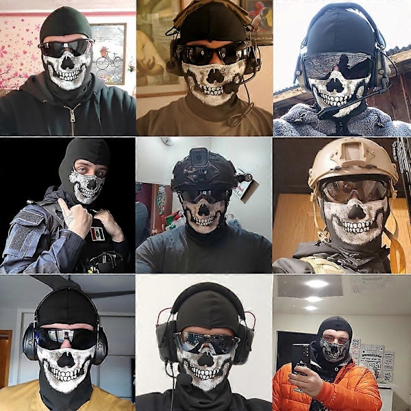 COD: MW2 Ghost Skull Balaclava Ghost Simon Riley Ansigtsmaske Spil Cosplay Maske Beskyttelse Skull Mønster Balaclava Maske