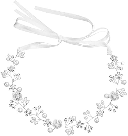Kristallperle Brudehodebånd Bohemsk Hodeplagg Blad Hårranke Blomst Bryllup Hårtilbehør (Sølv) Silver
