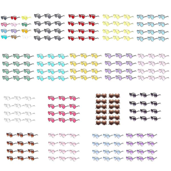 12 stk. hjerteformede solbriller til kvinder, transparente hjerteformede solbriller, bulk sjove solbriller pakke til festfavoriser light pink