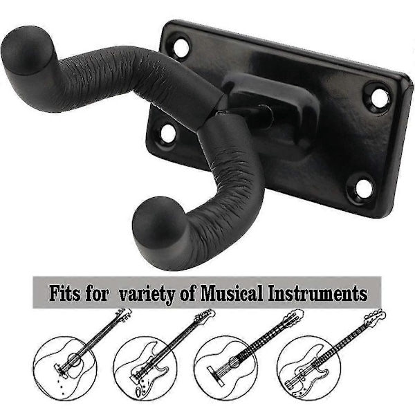 2 Pakk Gitarhenger Gitarkrok Gitarholder Gitarveggfeste Hengere For Elektriske Akustiske Og Bassgitarer Ukulele-Yvan