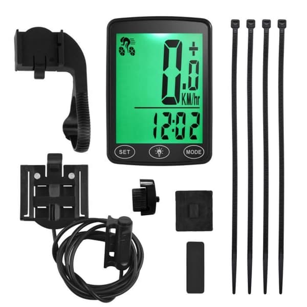 Cykelcomputer - MOMOTOU - Kablet Model - Vandtæt - LED Baggrundsbelysning - Speedometer