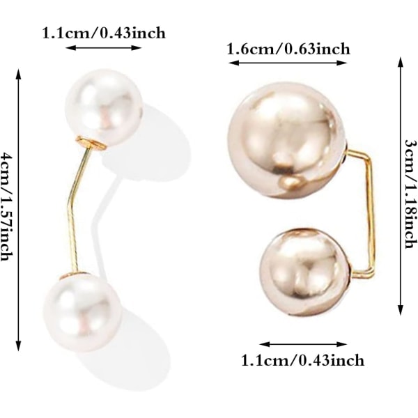 12 stk. Fashion Pearl Brosje Elegant Dobbel Kunstig Sikkerhetsnål 2 Mote Stiler Genser Sjal Sikkerhetsklips for Kvinner Jenter Damer Fest C