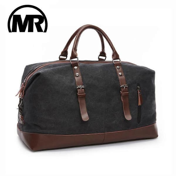 Lærred Læder Mænd Rejsetasker Håndbagage Tasker Mænd Duffel Tasker Håndtaske Rejse Gray