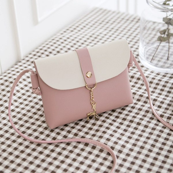 Liten Crossbody-väska för flickor PU-läder Axelväska Crossbody-handväska Presenter till tonårsflickor Pink