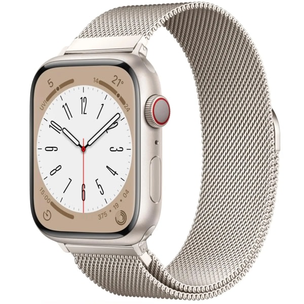 Milanese-løkke stropp til Apple Watch-reim 44mm 40mm 45mm 49mm 41mm 38mm 42mm 44mm Armbånd iwatch Serie 9 3 6 5 SE 7 8 Ultra 2 starlight starlight 38mm/40mm/41mm