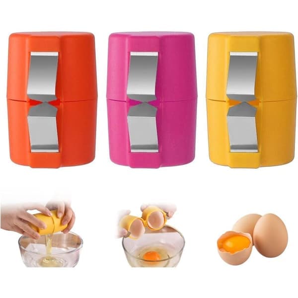 Sett med 3 eggåpnere, for rå egg, eggeskreller for hardkokte egg, håndholdt eggeskiller, eggkutter i rustfritt stål, kjøkkenutstyr