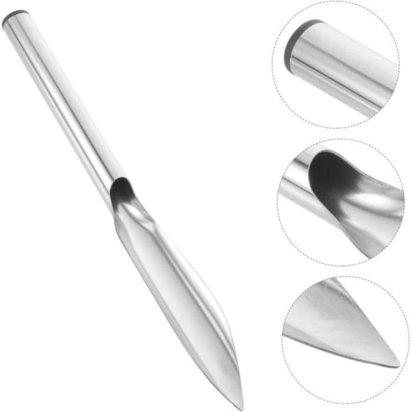 Hageredskaper: spiss håndspade, håndspade, sølv, rustfritt stål