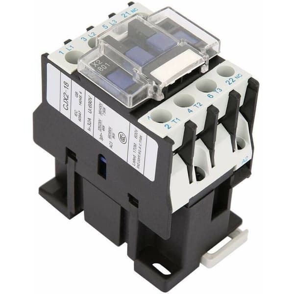 Industriell elektrisk kontaktor 18A – Spänning 220V AC – 3 poler – Silver-volframlegering för hög känslighet – DIN-skenmontering – CJX2-1801