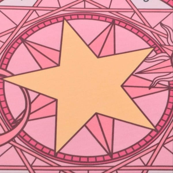 Matto, cosplay Anime Cardcaptor Sakura Cosplay Rekvisiitta Clow Tarot Card Pyöreä matto Matto Juhlatarvike Matot 80cm Keltainen Tähti