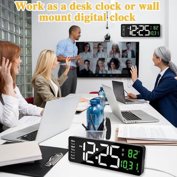 16\" LED Digital Väggklocka Stor Display med Fjärrkontroll Stor Skärm Timer Nedräkningstimer