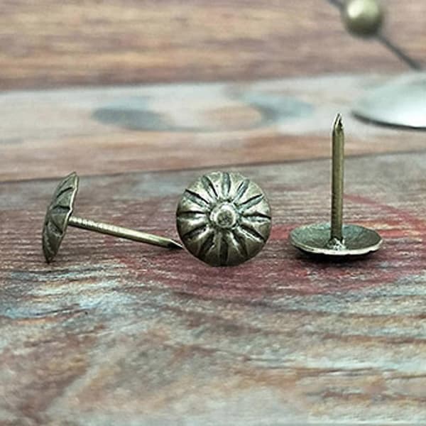 100 stk Antikk Dekorative Knapper Møbeltrekkspiker for Sofa, Hjem DIY Dekor