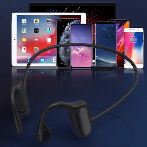 BL09 Bluetooth-kompatibla Hörlurar Öppet Öra Låg Latens Uppladdningsbara Benlednings Stereo Trådlösa Headset för Sport Black