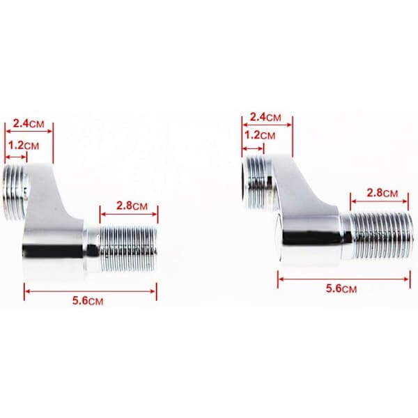 2-pakning Rørformet Kranadapter, Svingarm, Justerbar, 3/4 \" 1/2 \"