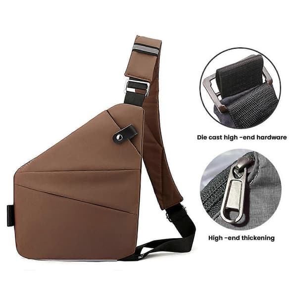 2026 Ny Wander Stöldskydd Resväska Sling Bag Resväska Coffee