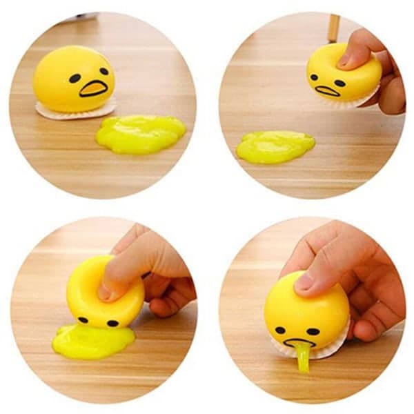 Presset oppkastende egg gul klemmeball yellow