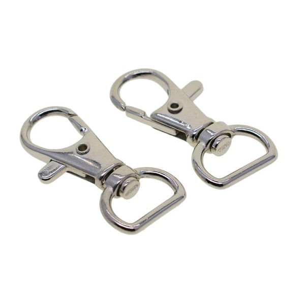 Vridbare halvsirkelformede ringer med karabinkrok 20 stk Sølv 2 cm