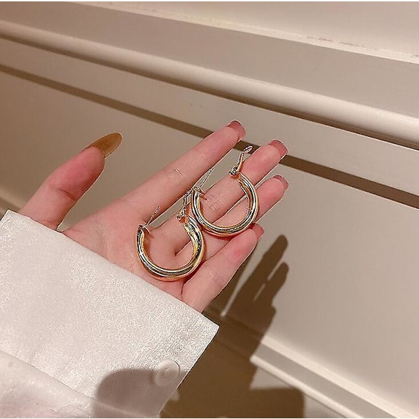 Kvinders øreringe pige stud øre Drop Lady C Rhinestones Rund Cirkel CC Geometrisk Elegant Metal Trendy e088jin