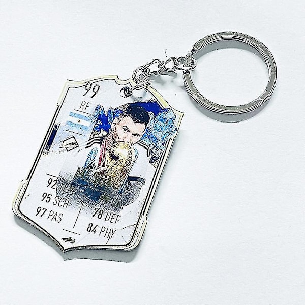 Jalkapallojoukkueen avaimenperä MM-kisat akryyliriipus Keychain Benzema 98