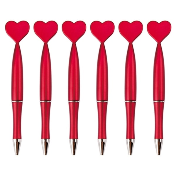 6 journal pens Ballpoint pens Heart-shaped writing pens for party offices