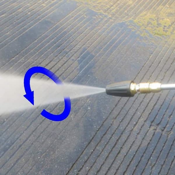 Buse turbo för högtryckstvätt, roterande munstycke och 5 munstycken, 1/4\" snabbkoppling, 3600 PSI, 2,5 mm öppning