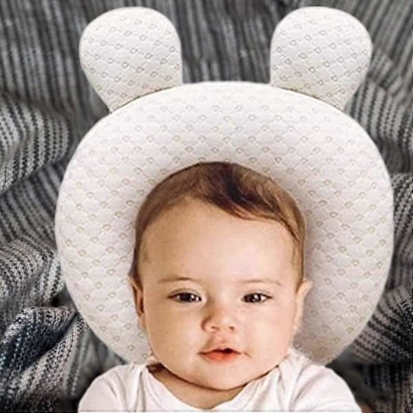 Baby Huvudformande Kudde, Nyfödd Barnkudde, Spädbarns Huvudstöd Sovkudde, 3D Memory Foam Huvud Nackkudde för Bilbarnstol Barnvagn