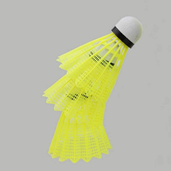 Pakke med 12 nylonskytter Høyhastighets badmintonball for badmintontrening Gul