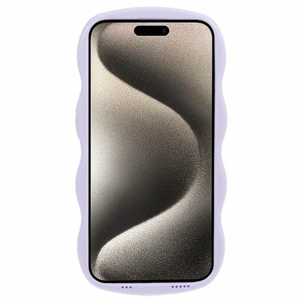 iPhone 15 Cover Bølget Tekstur Lilla