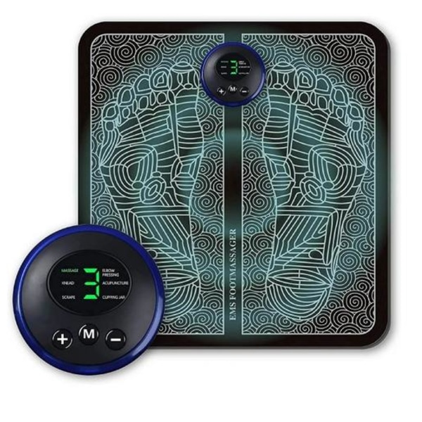 Ems Elektrisk Fodmassager - Cirkulation Fodmassager Fodrefleksologi Massager - Fod Cirkulation Massager - Fodmassager Til Cirkulation - 6 Tilstande 9 Intensiteter
