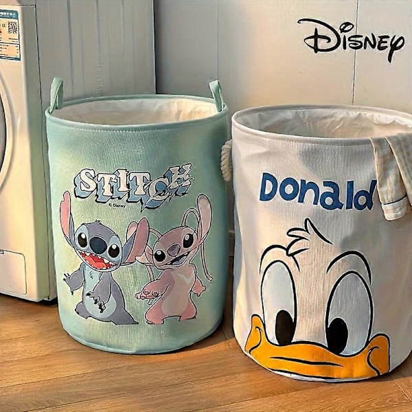 Disney Stitch & Winnie The Pooh Vikbar Tvätthållare - Söt Cartoon Smutskläder Förvaringkorg För Hemmet Milky White Donald Duck