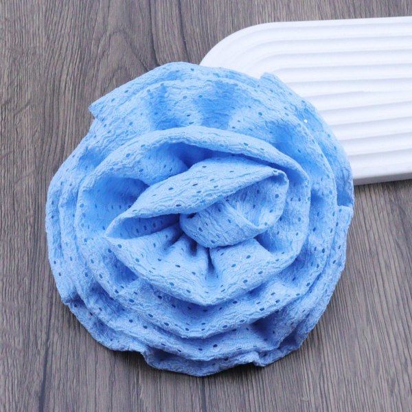 Stor blomst broche stof håndlavede brocher light blue