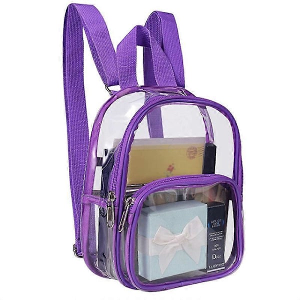 Kirkas Mini Reppu, Stadionhyväksytty, Vedenpitävä Läpinäkyvä Reppu Työhön, Turvallisuuteen, Matkustamiseen, Konsertteihin ja Urheilutapahtumiin PURPLE
