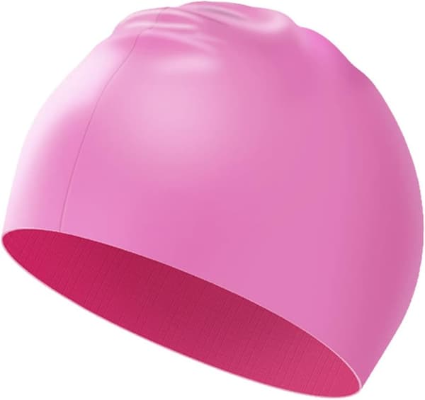 Badehætte til mænd og kvinder, voksen badehætte, behagelig pasform, vandtæt badehætte, silikone unisex badehætte Pink