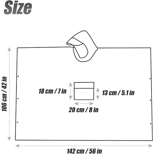 Vedenpitävä poncho aikuisille, uudelleenkäytettävä sadeviitta aikuisille vedenpitävä poncho vedenpitävä aikuinen kevyt vedenpitävä sadetakki ulkoiluun (SININEN)