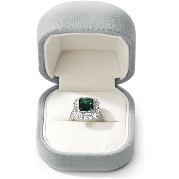 Grå ringæske ring opbevaringsæske ring gaveæske til forlovelse bryllup fødselsdag frieri Valentinsdag