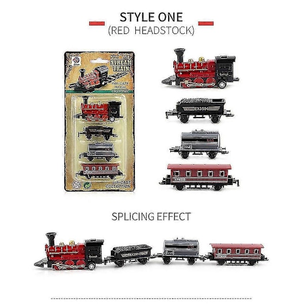 Mini Simulerings Damptog Træk-Tilbage Togmodel Diecasts Lokomotiv Legesæt Legetøj til Børn Drenge Piger red