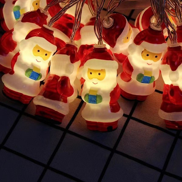 LED-lysstreng med julemotiv - Julemand, Snemand, Rendeer - Festlig atmosfære - Batteri & USB - Juletræspynt G 3M 20led USB