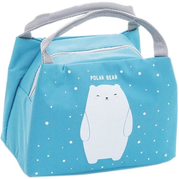 Cartoon Lunch Bag Isolerad Återanvändbar Picknickväska Matväska Ispaket för Barn Pojkar Flickor Män Kvinnor blue