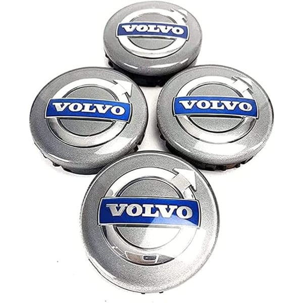 Volvo 02- 64MM 4-pack Center caps Volvo Silver one size