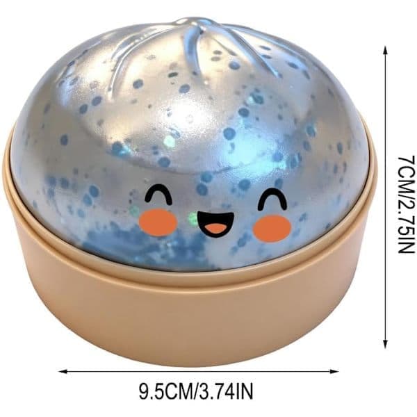 10 cm extra stor blinkande regnbågsdumpling stressavlastande sensorisk leksak, med ångkokare, långsam återhämtning stressavlastande dumplings