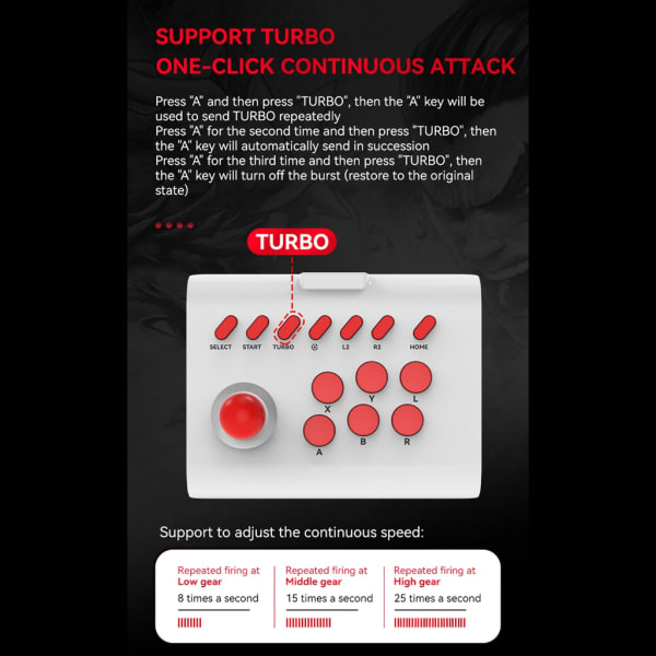 Konsol Rocker Trådbunden/Bluetooth Kompatibel/2.4G Anslutning Speljoystick Arcade Fighting Controller Typ-C Gränssnitt