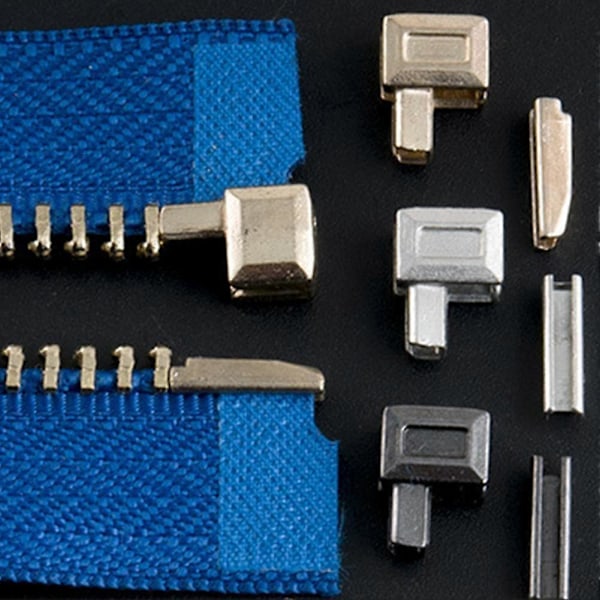 10Set/set Metall Dragkedja Reparationsstopp Öppen Ände Skräddare Hantverk Fab Nytt Verktyg Silver