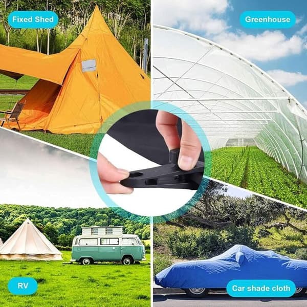 10 elastiska presenningsklämmor – perfekt för camping, tält och markiser – snabb och säker fastsättning