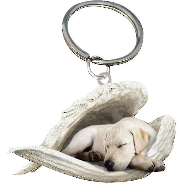 2 st Angel Sovande Hund Akryl Nyckelringar Hängsmycken Heminredning Prydnader Kontorsmaterial Presenter A labrador retriever