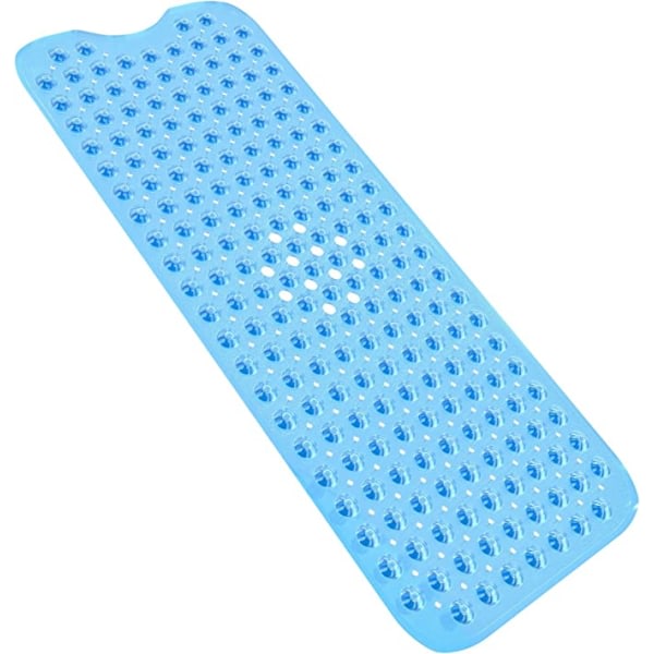 100*40CM extra lång halkfri badmatta translucent blue