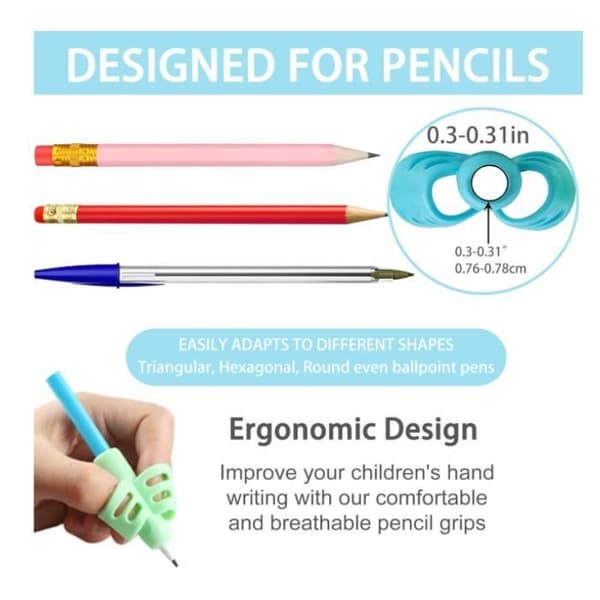 5-delt fingerguide til børn, ergonomisk skrivehjælp til børn, blyantgreb til børn