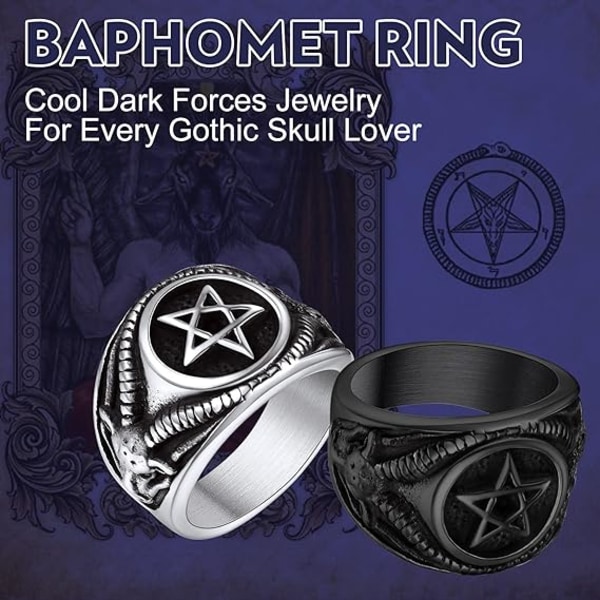 Ringar för män kvinnor Satanic Goat Head Rings Rostfritt stål Devil Ring Vintage Retro Biker Ringar Evil Gothic Smycken